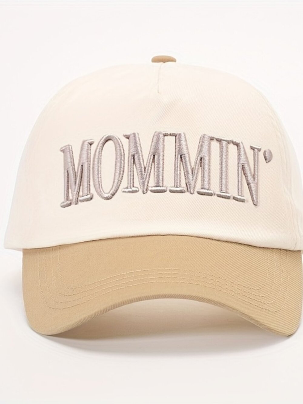 MOMMIN’ Embroidered Baseball Cap Neutral Two Tone Dad Hat Adjustable Strapback